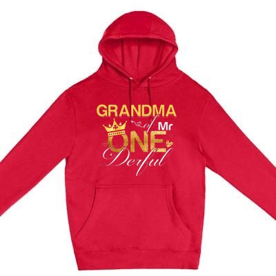 Grandma Mr Onederful 1st Birthday First One Derful Matching Premium Pullover Hoodie