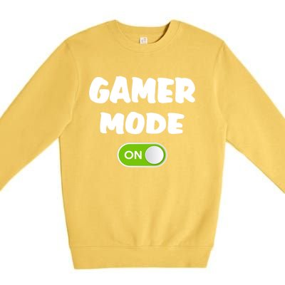 Game Mode On Cool Gaming Gift Meaningful Gift Premium Crewneck Sweatshirt