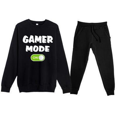 Game Mode On Cool Gaming Gift Meaningful Gift Premium Crewneck Sweatsuit Set