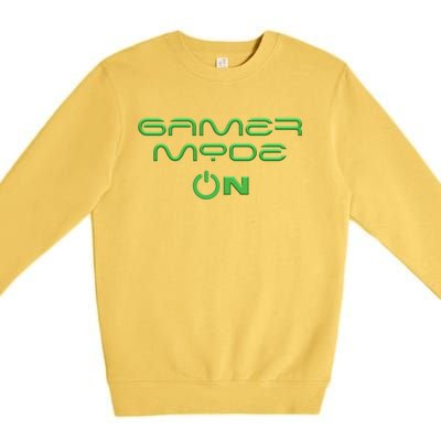 Game Mode On Gaming Virtual Reality Video Games Computer Gift Premium Crewneck Sweatshirt