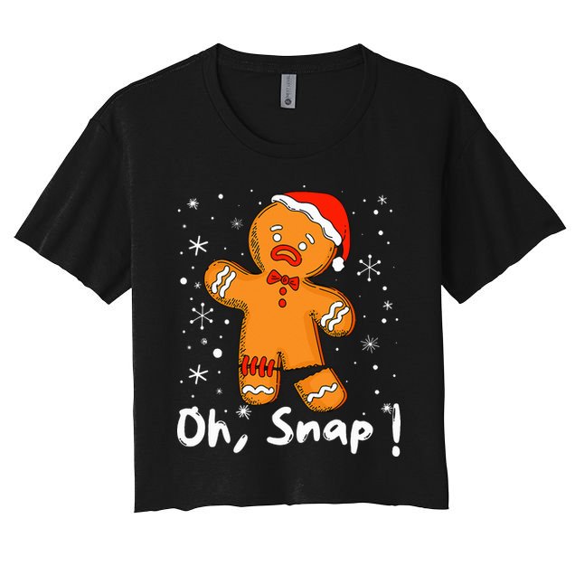 Gingerbread Man Oh Snap Christmas Cookie Costume Baking Team  Women's Crop Top Tee