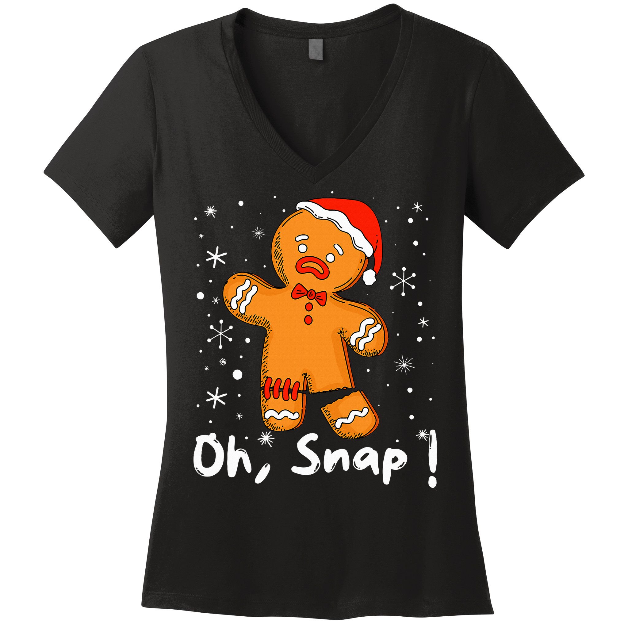 Gingerbread Man Oh Snap Christmas Cookie Costume Baking Team  Women's V-Neck T-Shirt