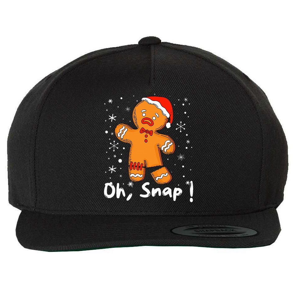 Gingerbread Man Oh Snap Christmas Cookie Costume Baking Team  Wool Snapback Cap