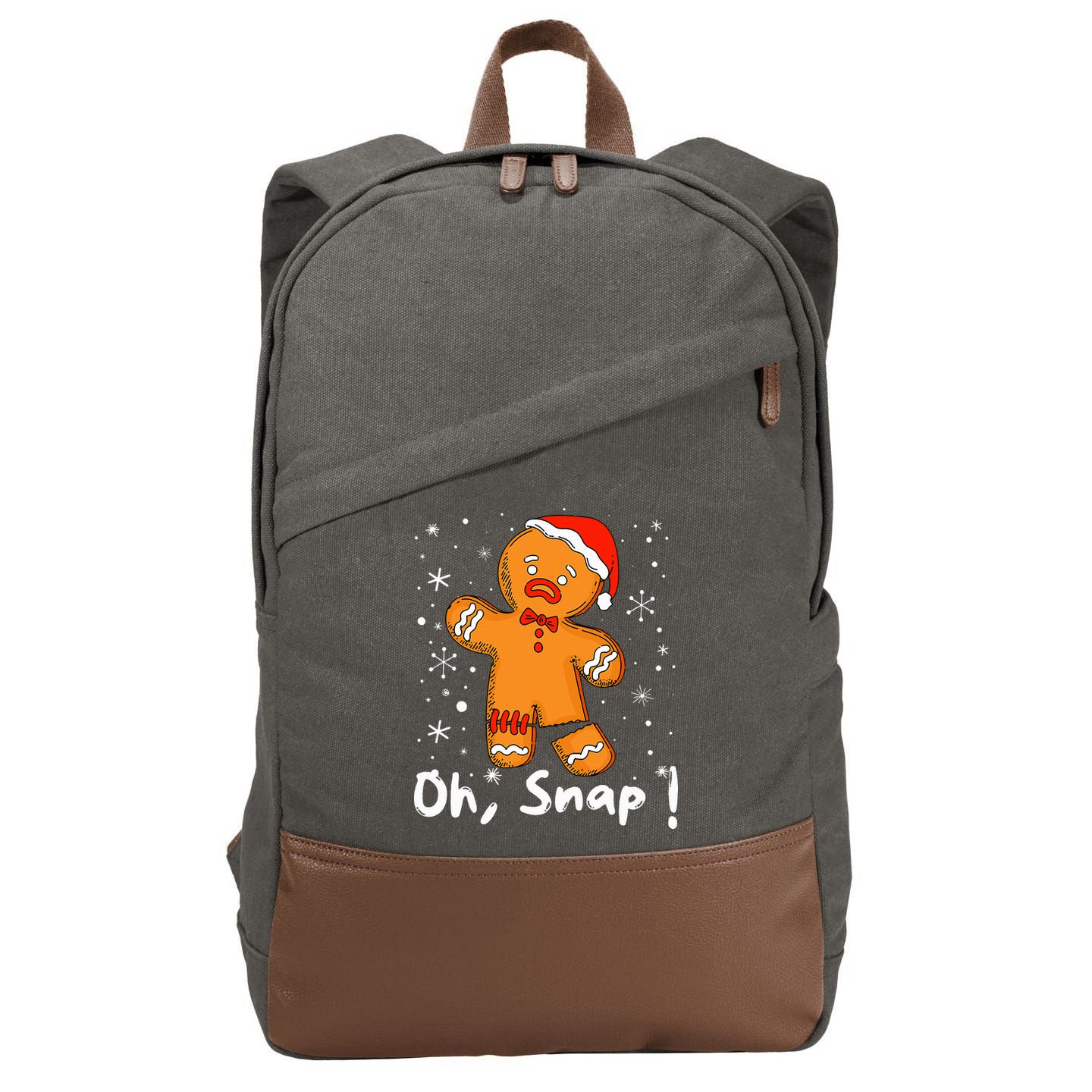 Gingerbread Man Oh Snap Christmas Cookie Costume Baking Team  Cotton Canvas Backpack