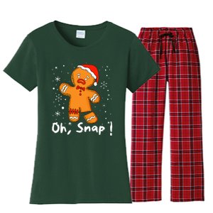 Gingerbread Man Oh Snap Christmas Cookie Costume Baking Team  Women's Flannel Pajama Set