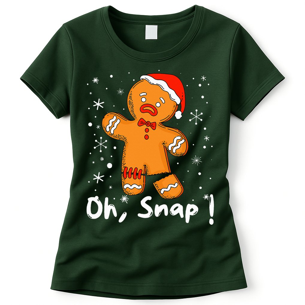 Gingerbread Man Oh Snap Christmas Cookie Costume Baking Team  Womens T-Shirt