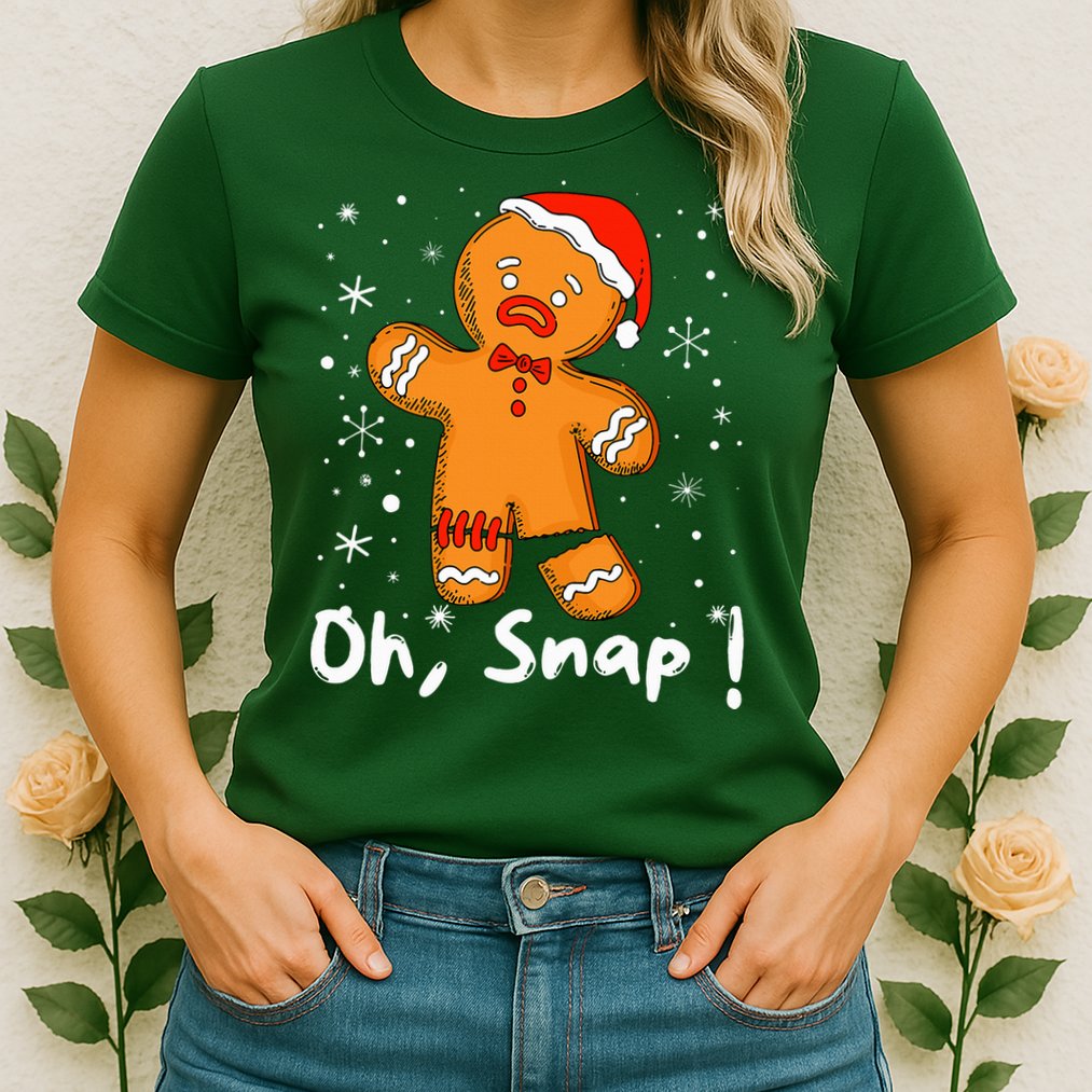Gingerbread Man Oh Snap Christmas Cookie Costume Baking Team  Womens T-Shirt