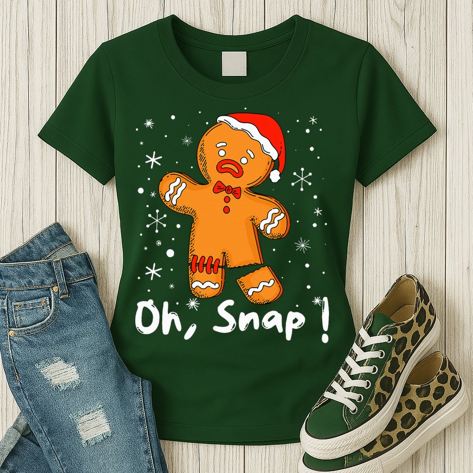Gingerbread Man Oh Snap Christmas Cookie Costume Baking Team  Womens T-Shirt