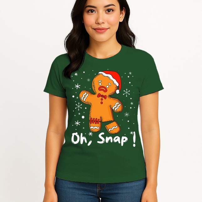 Gingerbread Man Oh Snap Christmas Cookie Costume Baking Team  Womens T-Shirt