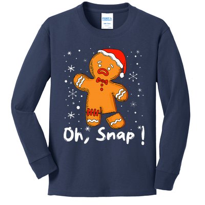 Gingerbread Man Oh Snap Christmas Cookie Costume Baking Team  Kids Long Sleeve Shirt