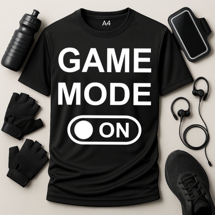 Game Mode On Funny Gaming Cool Gamer Simple Gift Cooling Performance Crew T-Shirt