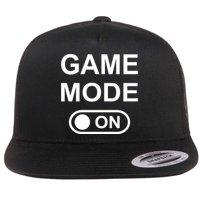 Game Mode On Funny Gaming Cool Gamer Simple Gift Flat Bill Trucker Hat