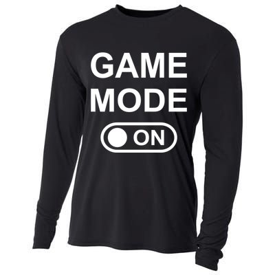 Game Mode On Funny Gaming Cool Gamer Simple Gift Cooling Performance Long Sleeve Crew
