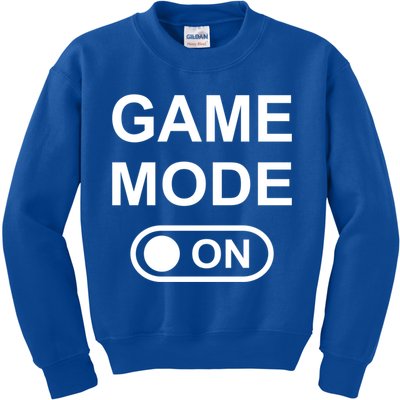 Game Mode On Funny Gaming Cool Gamer Simple Gift Kids Sweatshirt