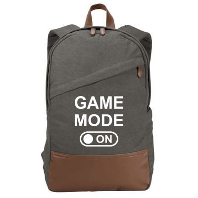 Game Mode On Funny Gaming Cool Gamer Simple Gift Cotton Canvas Backpack