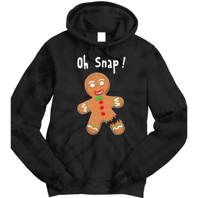 Gingerbread Man Oh Snap Christmas Cookie Costume Baking Team Tie Dye Hoodie