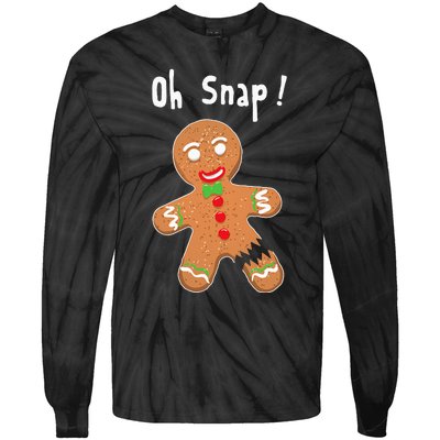 Gingerbread Man Oh Snap Christmas Cookie Costume Baking Team Tie-Dye Long Sleeve Shirt