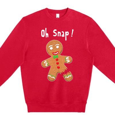 Gingerbread Man Oh Snap Christmas Cookie Costume Baking Team Premium Crewneck Sweatshirt