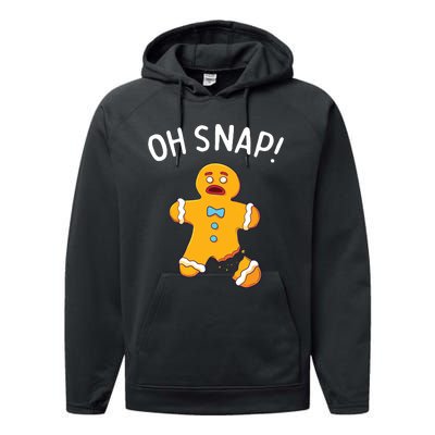 Gingerbread Man Oh Snap Christmas Funny Cookie Baking Gift Performance Fleece Hoodie