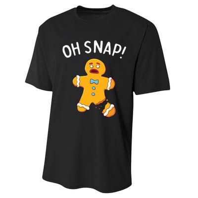 Gingerbread Man Oh Snap Christmas Funny Cookie Baking Gift Performance Sprint T-Shirt