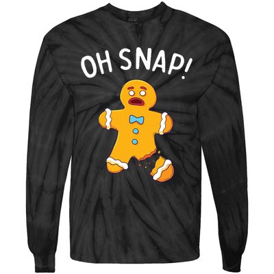 Gingerbread Man Oh Snap Christmas Funny Cookie Baking Gift Tie-Dye Long Sleeve Shirt