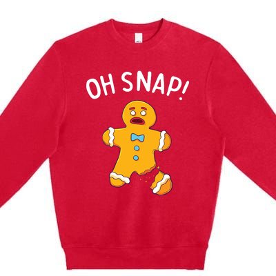 Gingerbread Man Oh Snap Christmas Funny Cookie Baking Gift Premium Crewneck Sweatshirt