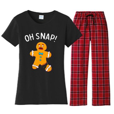 Gingerbread Man Oh Snap Christmas Funny Cookie Baking Gift Women's Flannel Pajama Set