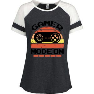 Gamer Mode On Level Up Gaming Culture Merch Video Games Cute Gift Enza Ladies Jersey Colorblock Tee