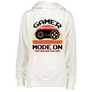 Gamer Mode On Level Up Gaming Culture Merch Video Games Cute Gift Womens Funnel Neck Pullover Hood