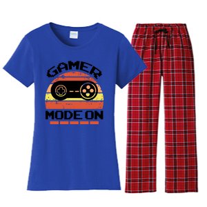 Gamer Mode On Level Up Gaming Culture Merch Video Games Cute Gift Women's Flannel Pajama Set