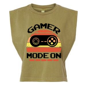 Gamer Mode On Level Up Gaming Culture Merch Video Games Cute Gift Garment-Dyed Women's Muscle Tee