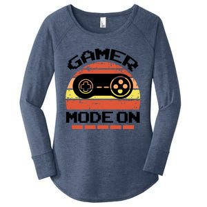 Gamer Mode On Level Up Gaming Culture Merch Video Games Cute Gift Women's Perfect Tri Tunic Long Sleeve Shirt