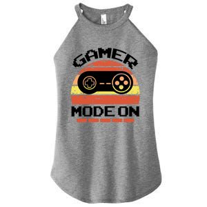 Gamer Mode On Level Up Gaming Culture Merch Video Games Cute Gift Women's Perfect Tri Rocker Tank