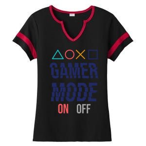 Gamer Mode On Gift Ladies Halftime Notch Neck Tee