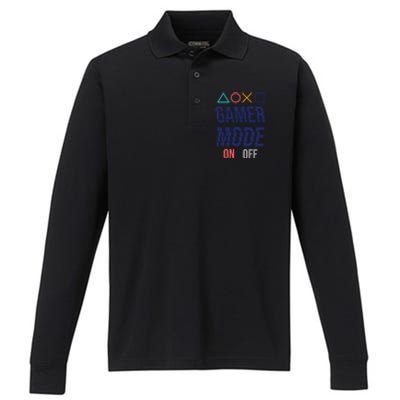 Gamer Mode On Gift Performance Long Sleeve Polo