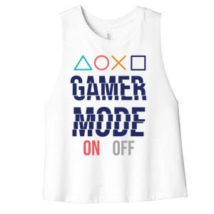 Gamer Mode On Gift Women's Racerback Cropped Tank