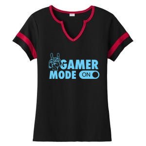 Gamer Mode On Cool Gamer Christmas Gift Ladies Halftime Notch Neck Tee