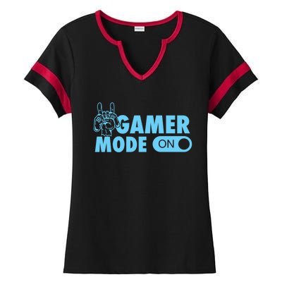 Gamer Mode On Cool Gamer Christmas Gift Ladies Halftime Notch Neck Tee