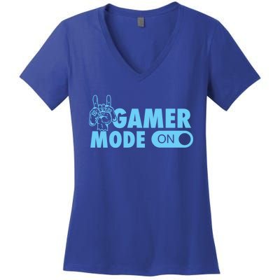 Gamer Mode On Cool Gamer Christmas Gift Women's V-Neck T-Shirt