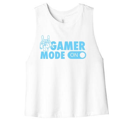 Gamer Mode On Cool Gamer Christmas Gift Women's Racerback Cropped Tank