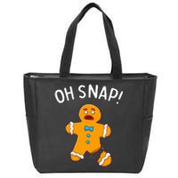 Gingerbread Man Oh Snap Christmas Funny Cookie Baking Zip Tote Bag