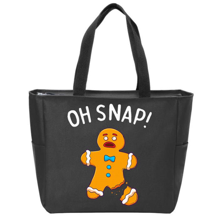 Gingerbread Man Oh Snap Christmas Funny Cookie Baking Zip Tote Bag