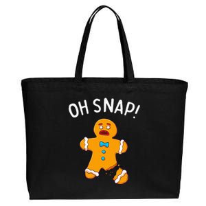 Gingerbread Man Oh Snap Christmas Funny Cookie Baking Cotton Canvas Jumbo Tote