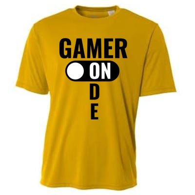 Gamer Mode On Funny Gaming Gift Great Gift Cooling Performance Crew T-Shirt