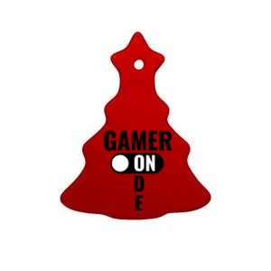 Gamer Mode On Funny Gaming Gift Great Gift Ceramic Tree Ornament