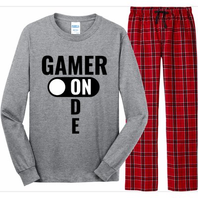 Gamer Mode On Funny Gaming Gift Great Gift Long Sleeve Pajama Set