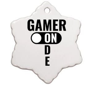 Gamer Mode On Funny Gaming Gift Great Gift Ceramic Star Ornament