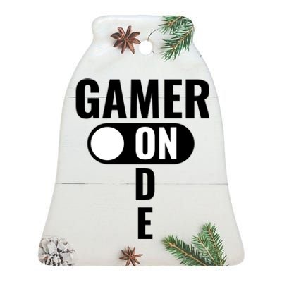 Gamer Mode On Funny Gaming Gift Great Gift Ceramic Bell Ornament