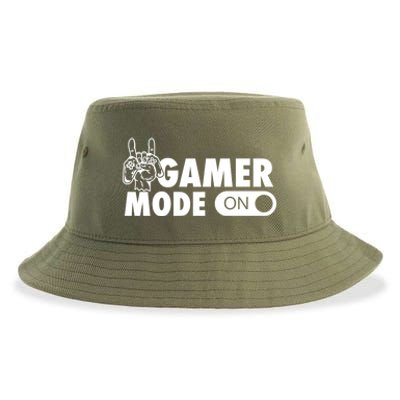 Gamer Mode On Awesome Video Game Convention Merch Gift Sustainable Bucket Hat