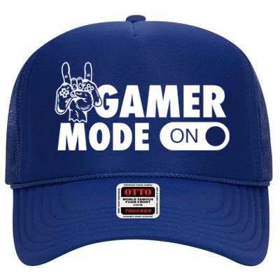 Gamer Mode On Awesome Video Game Convention Merch Gift High Crown Mesh Back Trucker Hat